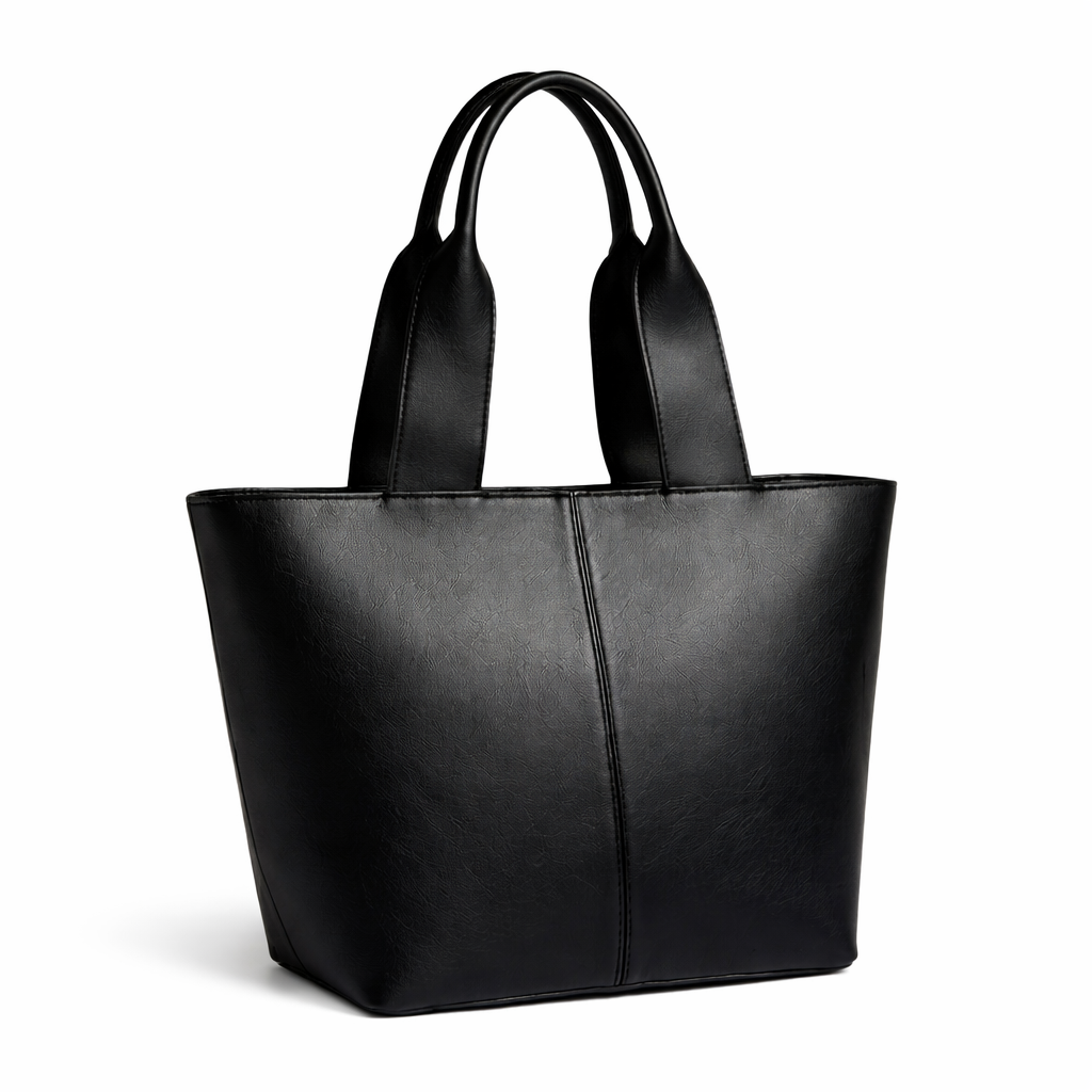 Black PU Leather Hand Bag