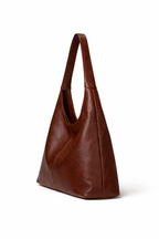 Brown PU Leather Shoulder Bag