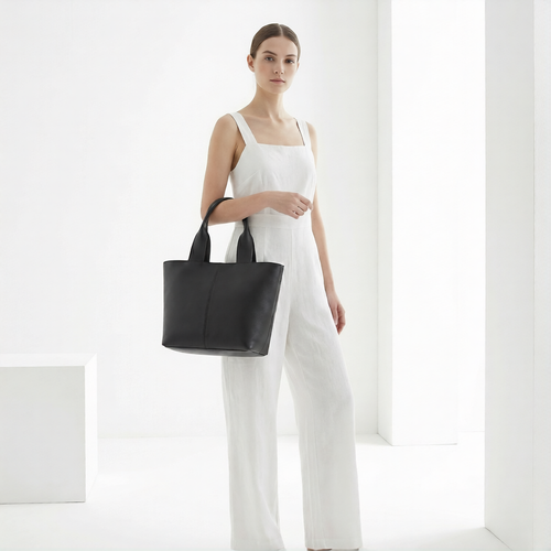 Black PU Leather Hand Bag