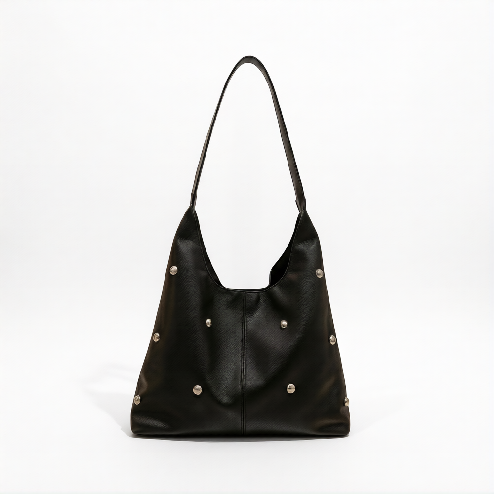Women’s Black PU Leather Studded