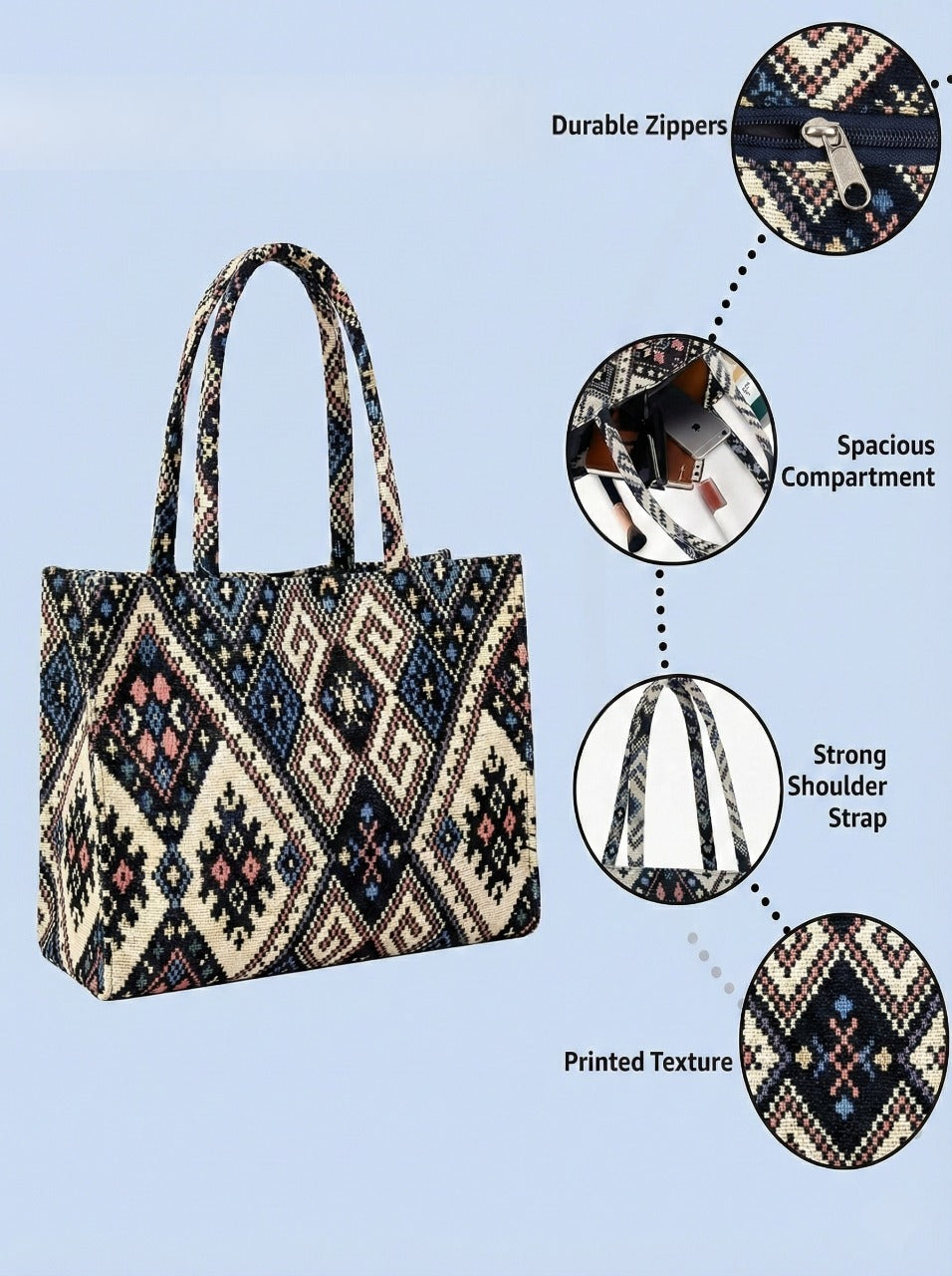 Black & White Zigzag Women’s Handbag