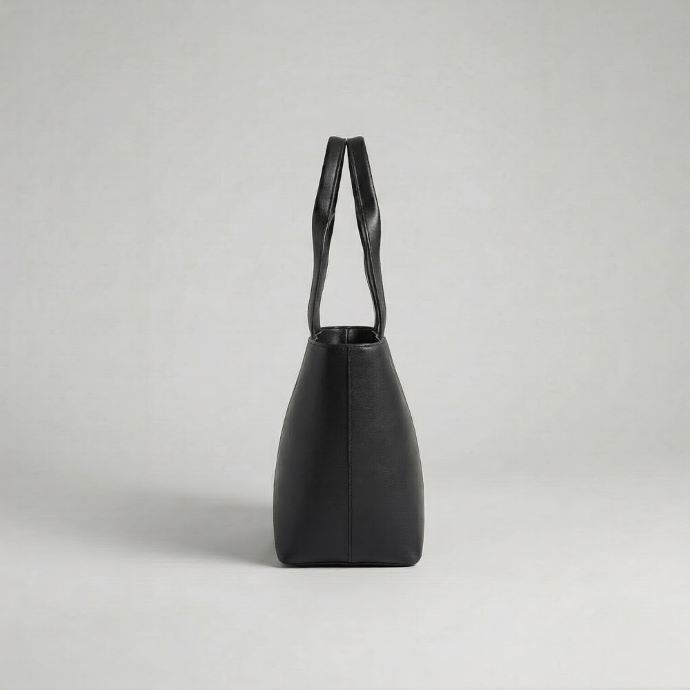 Black PU Leather Hand Bag